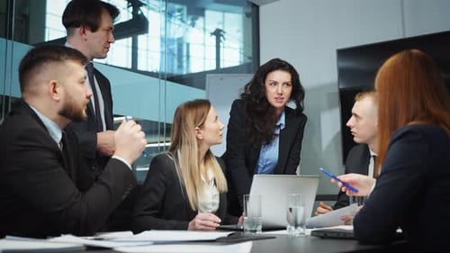 Business Meeting of Managers in Office