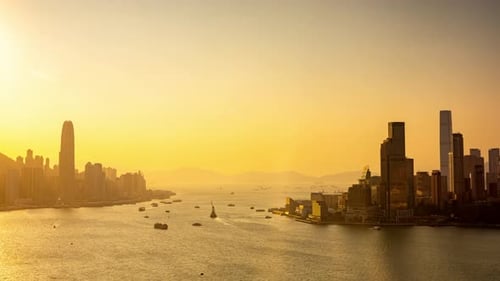 Hong Kong City Skyline From a High Vantage Point
