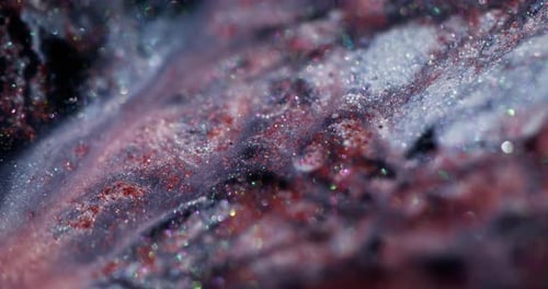 Abstract Glittery Mixture of Pigments Close Up