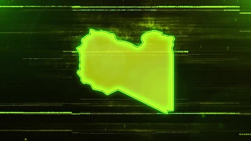 Carte numérique futuriste des problèmes de la Libye