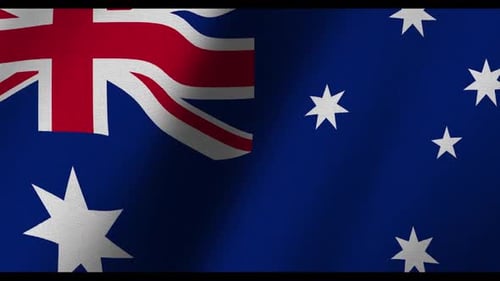 Realistic Waving Australian Flag Seamless Loop
