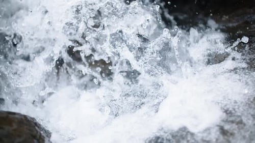 Pure Fresh Water Stream In Mountains Clean Water River Flowing