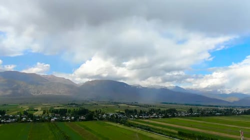 Aerial view of agricultural fields