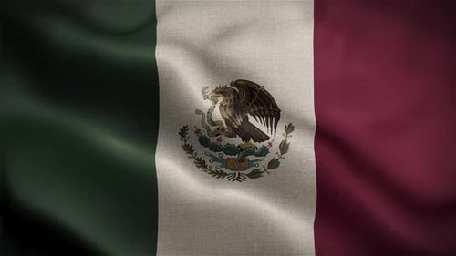 Realistic Mexico National Flag Waving Animation