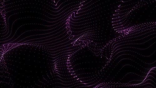 Abstract Purple Digital Particle Wave Background Loop