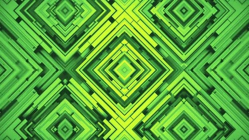 Rhombus - Green Dynamic Geometric Pattern