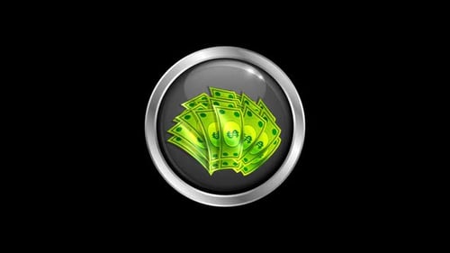Animated Glossy Money Icon Button for Financial Projects