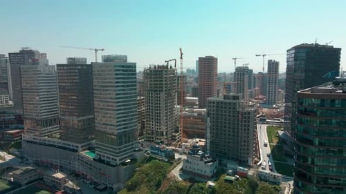 Istanbul Fikirtepe aerial view, skyscrapers under construction