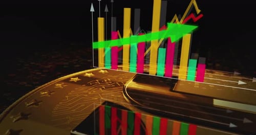 TrueUSD stablecoin TUSD cryptocurrency golden rotating coin on chart
