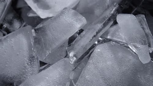Close Up of Crystal Clear Ice Cubes