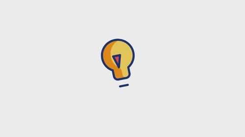 Animated Idea Lightbulb Icon in Flat Design Style