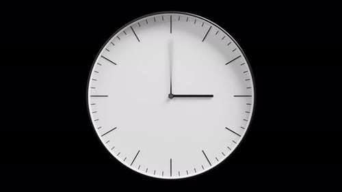 Time-Lapse Seamless Loop Animation of Classic Clock on Transparent Background