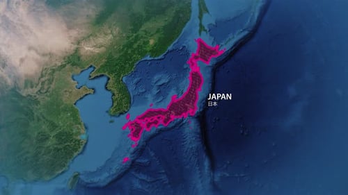 Futuristic Earth Zoom to Japan Map Reveal