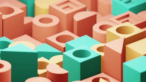 Dynamic Abstract Geometric Shapes Rise and Fall Background