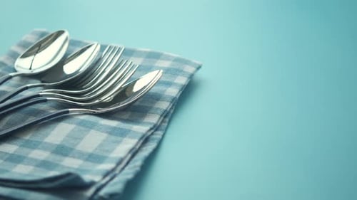 Forks and Spoons on Napkin