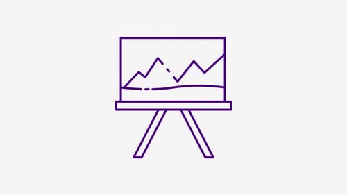 Line Art Easel Drawing Landscape Animation