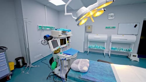 Clean and Sterile Operating Room with Surgical Equipment