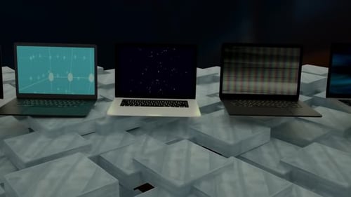 4K Information Computing Technology Background 3D Rendering