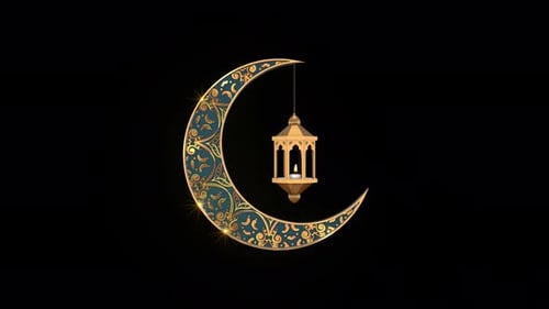 Ramadan Crescent And Lantern 03