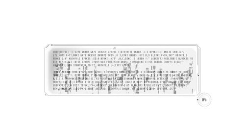 Ventana de decodificación de texto mediana con efecto de distorsión de color