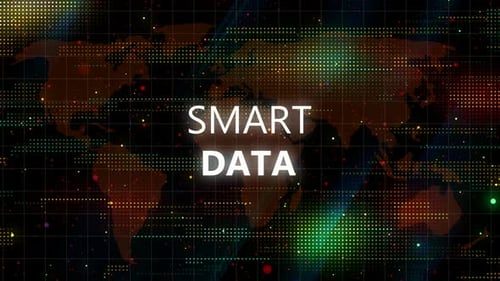 Smart data text Animation with digital technology background