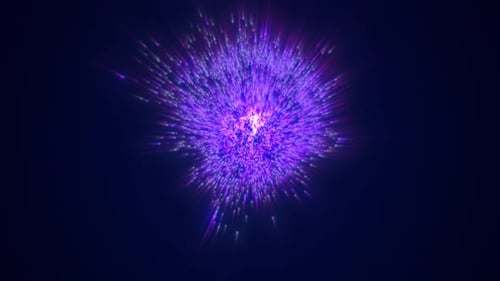 Vibrant purple and magenta light explosion in a dark background, symbolizing energy