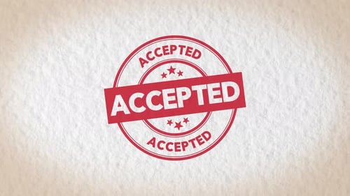 Animated Hand Stamping Accepted Approval Mark