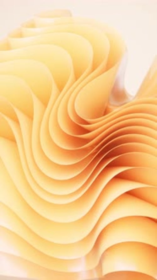 Orange abstract curvy background, desktop wallpaper, 3d rendering.