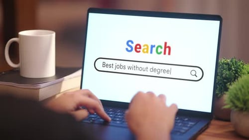 Close Up Typing on Laptop for Online Search