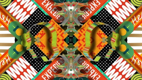 Pop Line Blitz Crown Abstract Vibrant Color Geometric Psychedelic Face Mask Tribal Mix Bold Shape