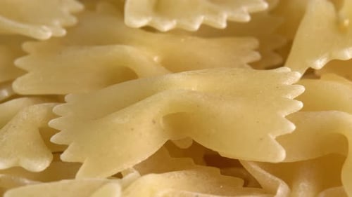 Close up of Uncooked Farfalle Pasta