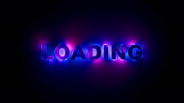 Loading Screen Style Neon Gradient Text with Futuristic Motion Lighting ...