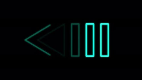 Animated Neon Rewind Icon Media Player Element