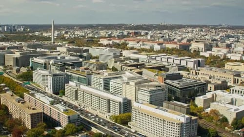 Cinematic And Beautiful View Of Washington DC Cityscape, USA