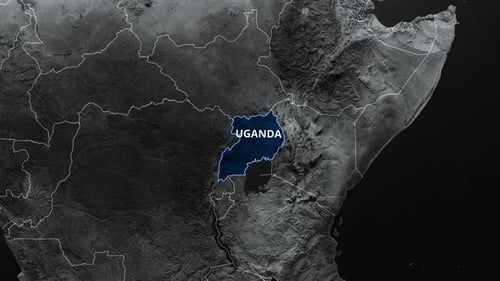 Uganda Map Highlight Zoom Geography Animation