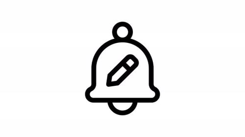 Minimalist Bell Icon with Pencil Editing Animation