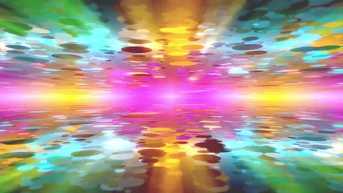 Abstract 3 D Background With Bright Flying Glowing Geometric Shapes 05. 4 K