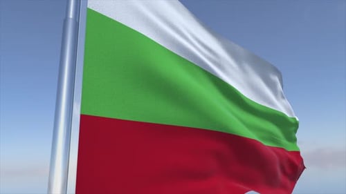 Realistic Waving Bulgarian National Flag Animation