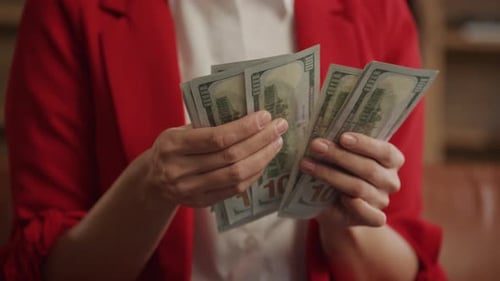 Counting Cash Financial Management Concept Close Up