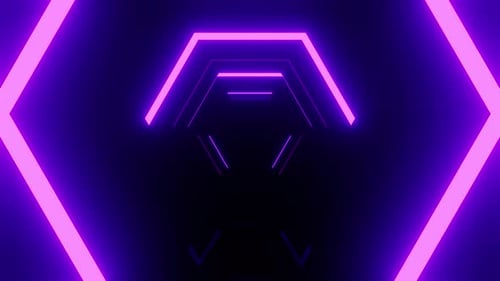 Pink And Purple Hexagon Vj Loop Tunnel Background