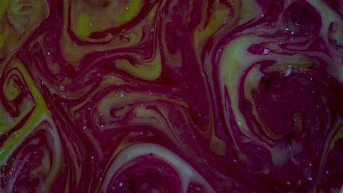 Swirling Red and Yellow Abstract Liquids