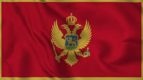 Montenegro National Flag Waving Seamless Animation