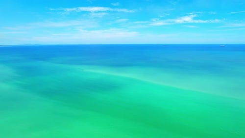 4K Aerial view of drone moving on beautiful sea, Flight over ocean