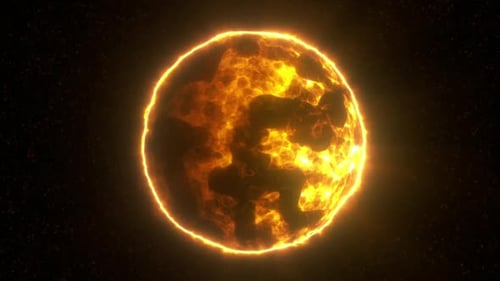 Abstract Animated Fiery Star Orb Space Background