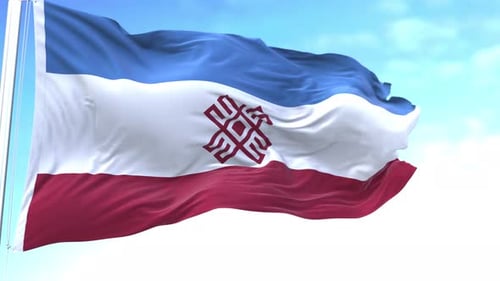 Realistic Flag Waving Against Blue Sky