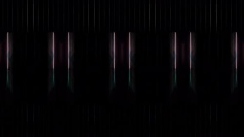 3D Abstract shining bright lines set wave, colorful, black background