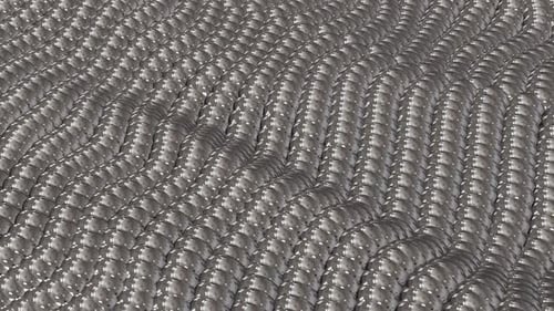 Abstract Spheres geometric white marble glass background.Cubes turn Into capsules and Form a Wave