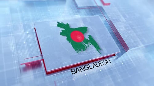 Futuristic Bangladesh Map Data Presentation