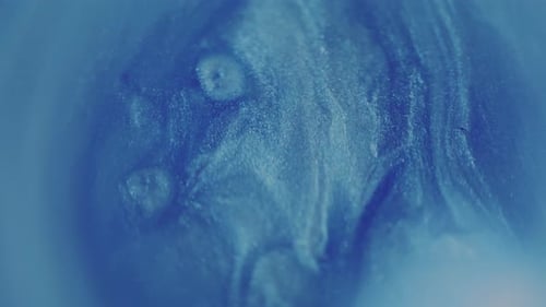 Abstract Fluid Art with Blue and White Swirls