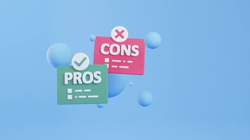 Modern 3D Pros and Cons Comparison Cards Animation